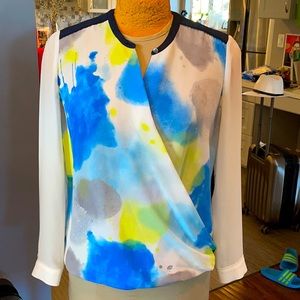 DKNYC Blouse with Drape in the front.